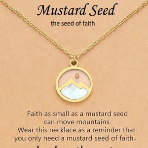 Christian Necklace - With the faith of a mustard seed you can move a mountain.